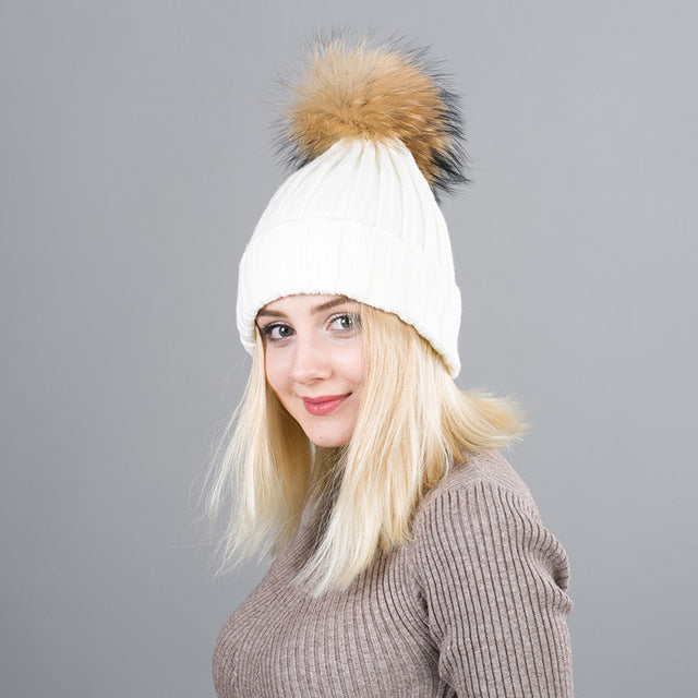 Automan & Winter High Quality Knitted Pom Pom Hats For Women