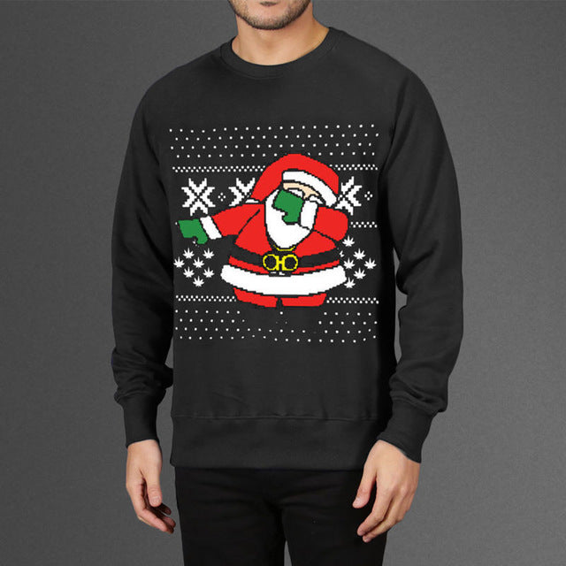 Christmas Fashion Santa Print Pullover & Sweater For Men