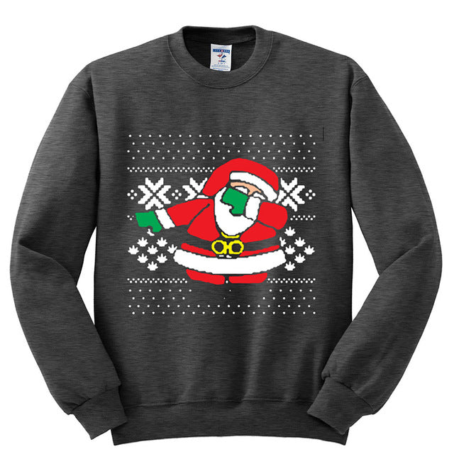 Christmas Fashion Santa Print Pullover & Sweater For Men