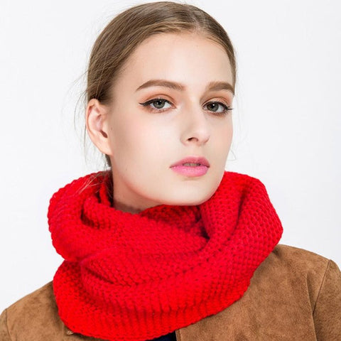 Solid Ring Woolen & Cashmere Knitted Scarves