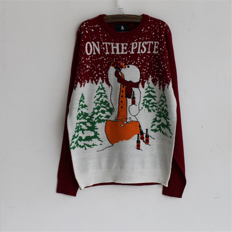Snowman Print Christmas Sweater For Men
