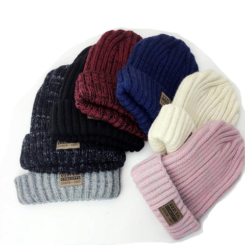 Solid Color Design Skullies Bonnet Winter Hats For Women