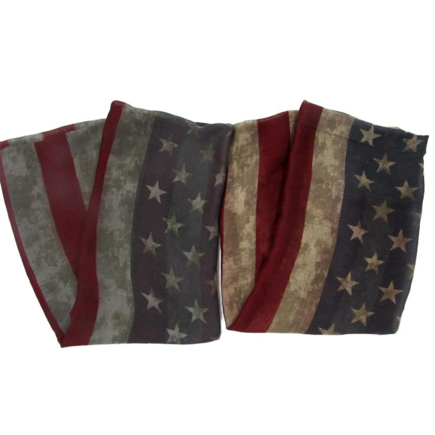 Flag Design Rectangle Top Quality Elegant Cotton Scarves For Women