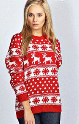 Cashmere Christmas Deer Knitted Casual Sweaters For Women