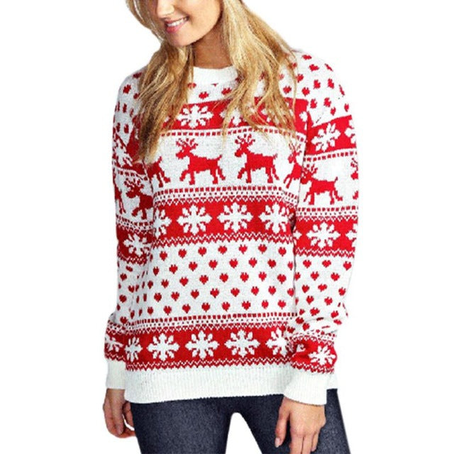 Cashmere Christmas Deer Knitted Casual Sweaters For Women