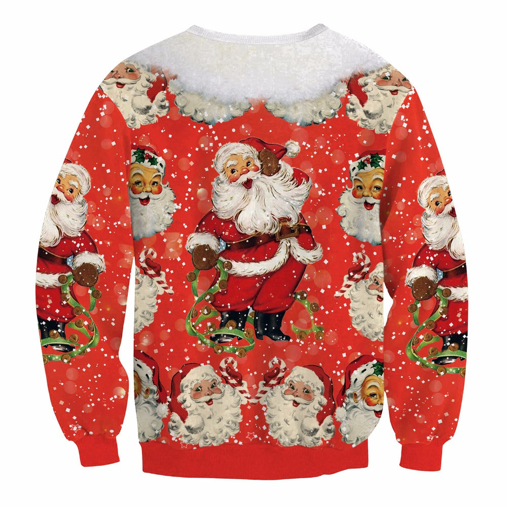 Christmas Pattern Print Pullover w-Sweater