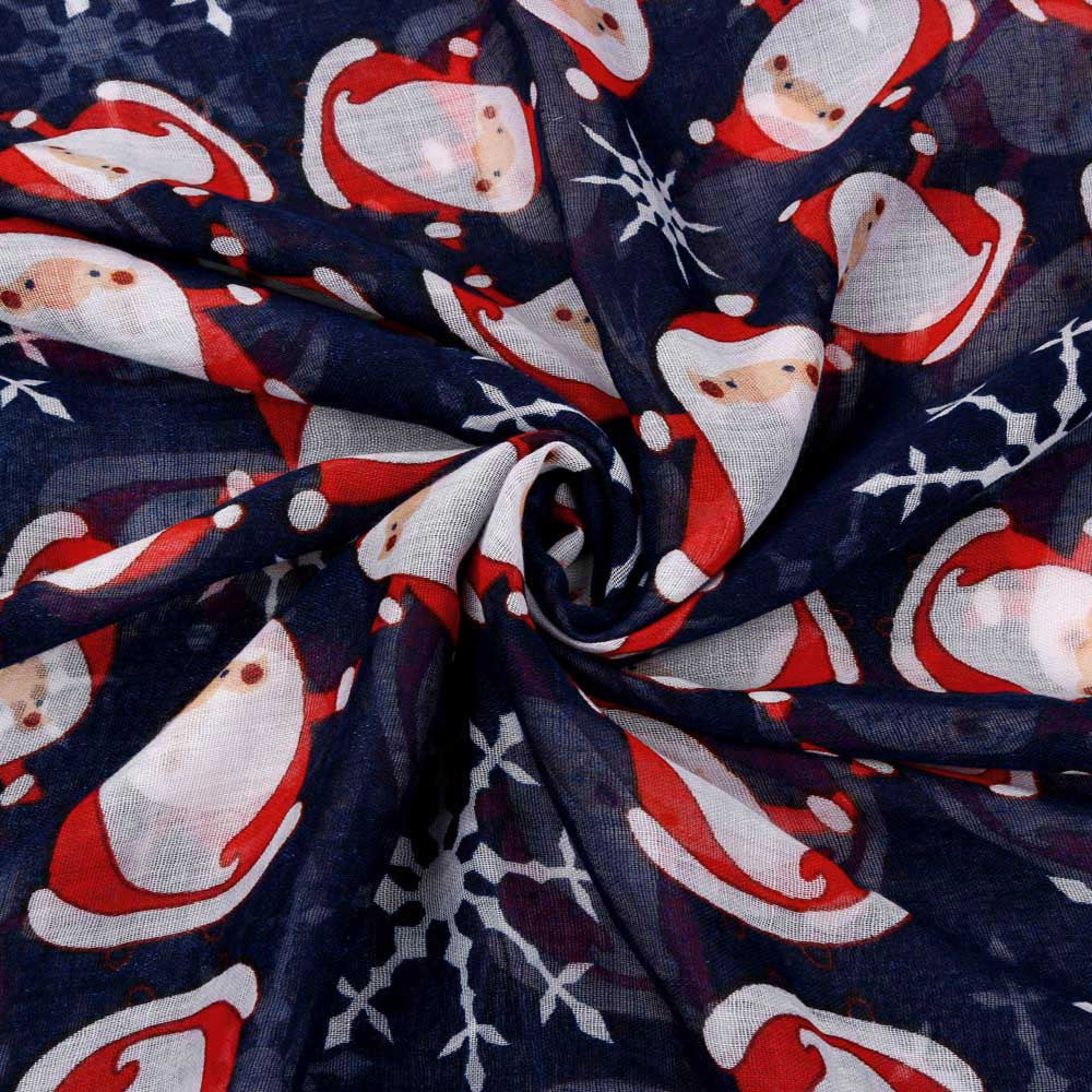 Merry Christmas Printed Snowflake Satin-Silk Square Scarves For Women
