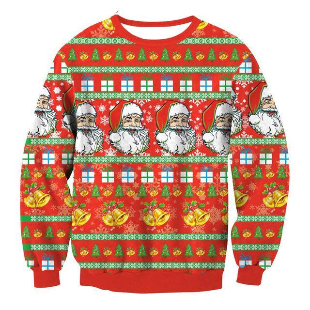 Christmas Sweaters For Women Santa Printed Pullovers