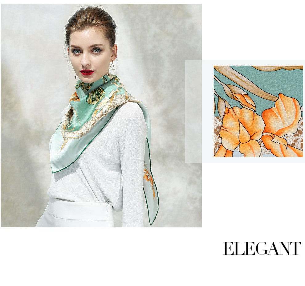 Autumn Fashion New Arrival 100% Silk Large Square Elegant Scarves