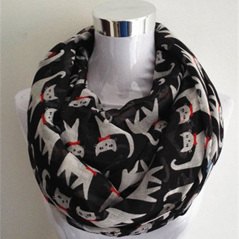 New Fashion Cute Cat Print  Scarves