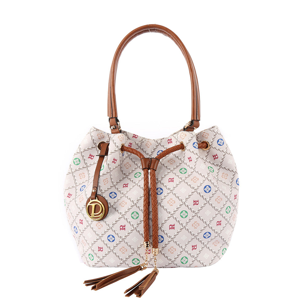 Bucket Fashion Casual Tassel Pattern Tote Handbag
