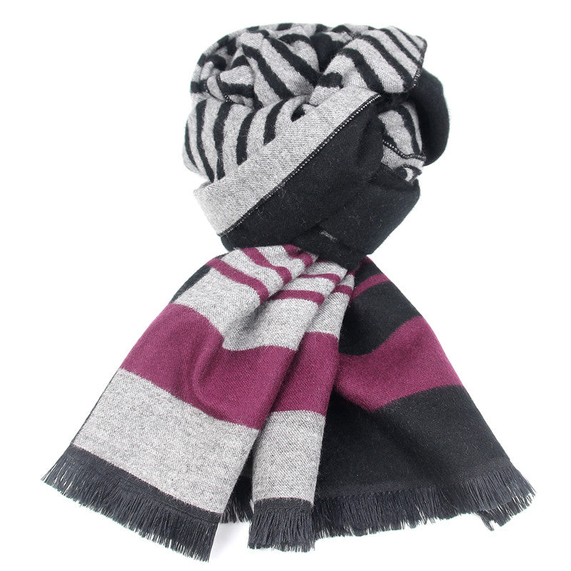 Striped Cashmere Soft Business Casual Warm Scarves For Men