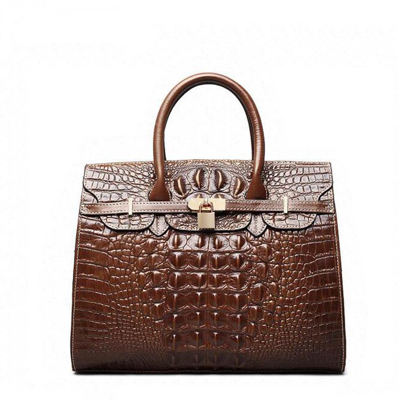 Elegant Genuine Leather Crocodile Pattern Top Quality Luxury Handbags