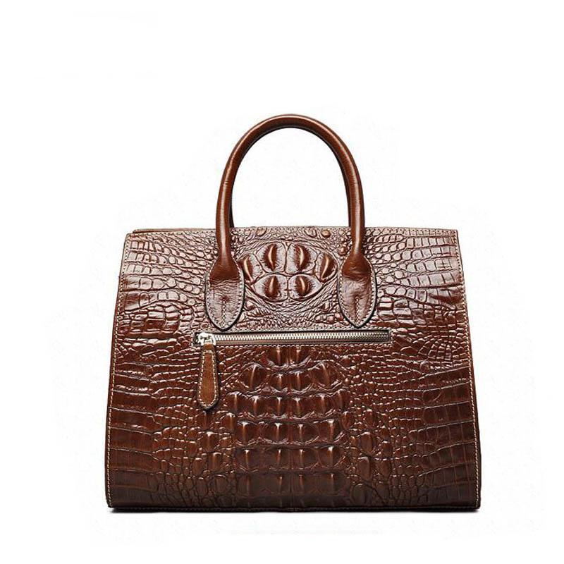 Elegant Genuine Leather Crocodile Pattern Top Quality Luxury Handbags