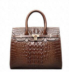 Elegant Genuine Leather Crocodile Pattern Top Quality Luxury Handbags