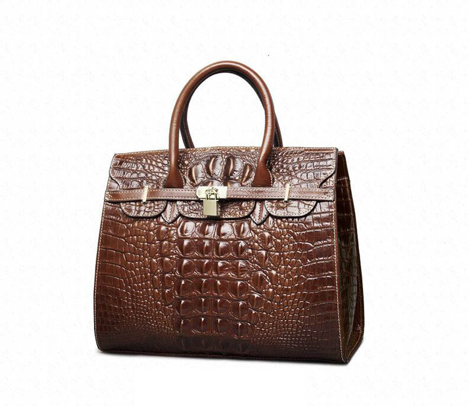 Elegant Genuine Leather Crocodile Pattern Top Quality Luxury Handbags