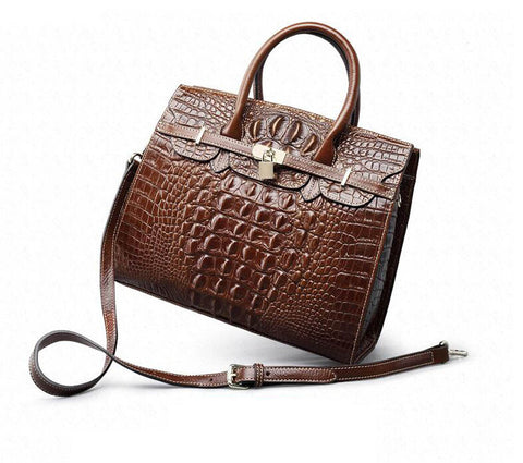 Elegant Genuine Leather Crocodile Pattern Top Quality Luxury Handbags