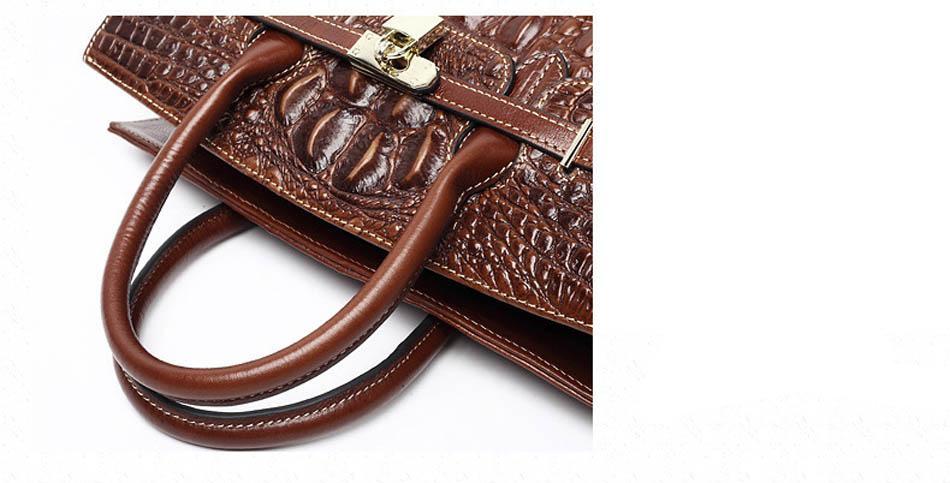 Elegant Genuine Leather Crocodile Pattern Top Quality Luxury Handbags