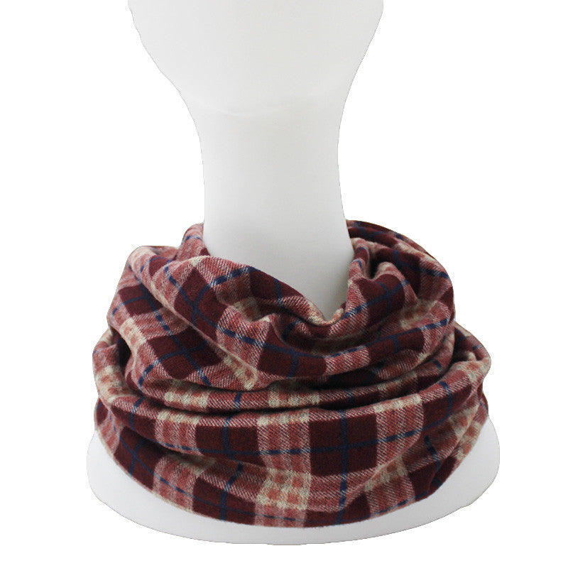 Dual-use Vintage Plaid Design Skullies And Beanies  Scarf & Hats For Women