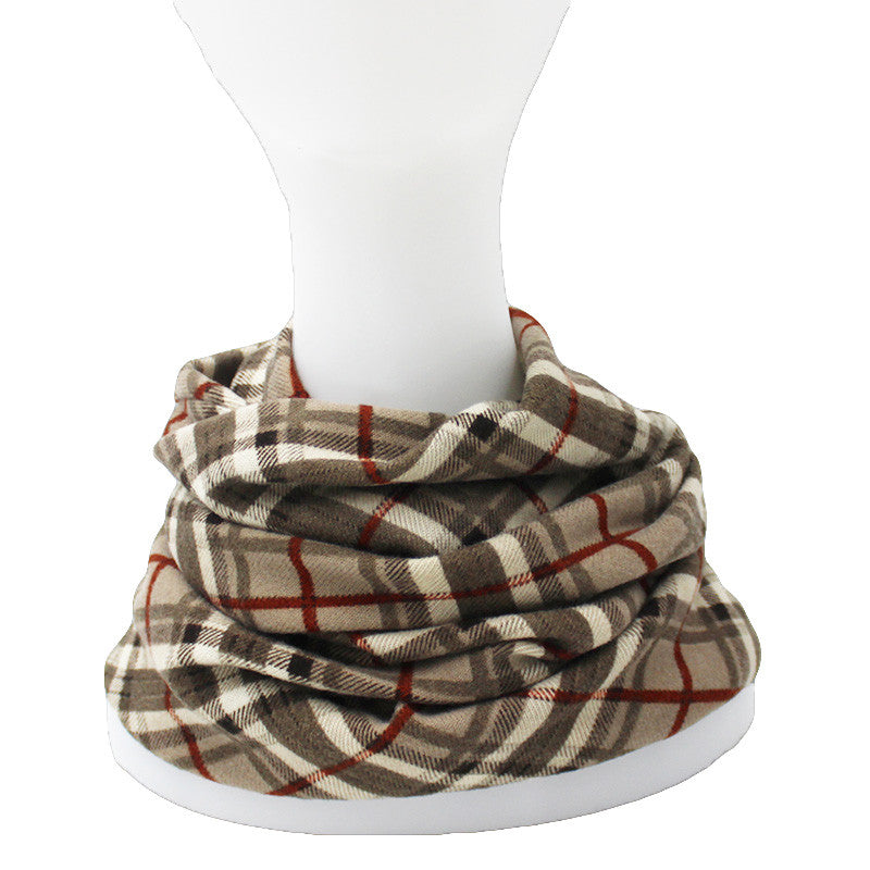 Dual-use Vintage Plaid Design Skullies And Beanies  Scarf & Hats For Women