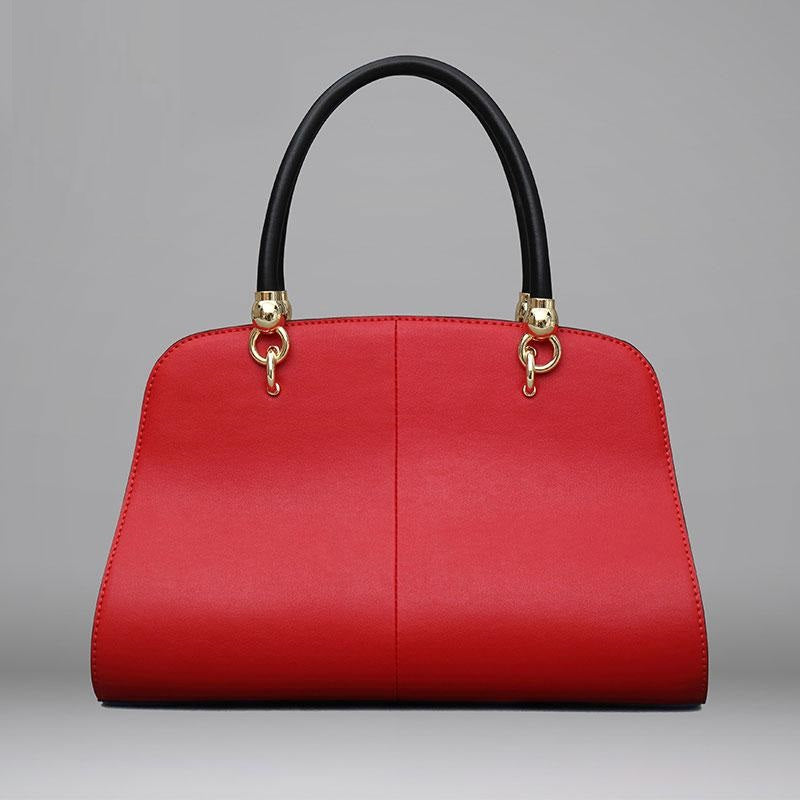 Luxury Fashion Tote Red Leather Handbag For Women