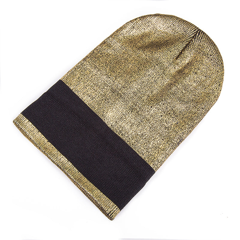 Knitted Gold Stamping Skullies Solid Beanies Unisex Hats