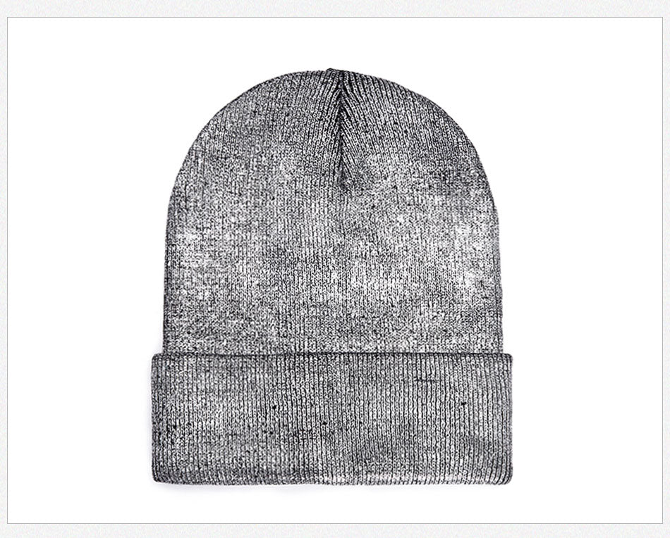 Knitted Gold Stamping Skullies Solid Beanies Unisex Hats