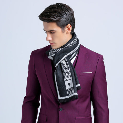 Business Style High Quality Silk & Cashmere Warm Scarves For Men