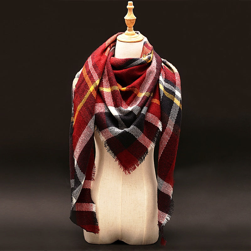 Plaid Pashmina Shawls Cashmere & Wool Scarves For Women