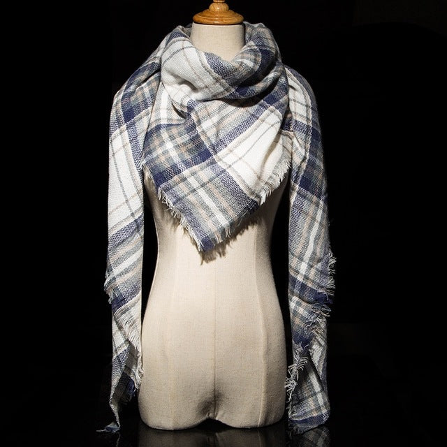 Plaid Pashmina Shawls Cashmere & Wool Scarves For Women