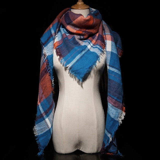 Plaid Pashmina Shawls Cashmere & Wool Scarves For Women