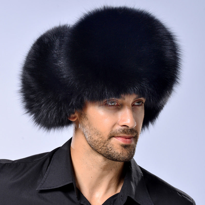 Genuine Leather Real Fox Fur Winter Bomber Hats For Men