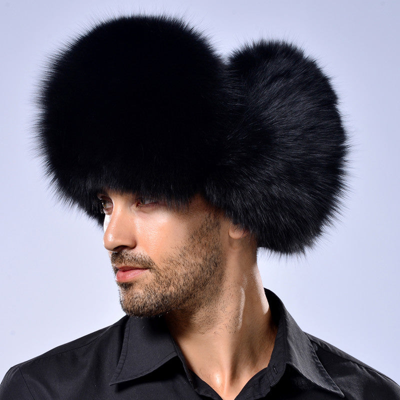 Genuine Leather Real Fox Fur Winter Bomber Hats For Men