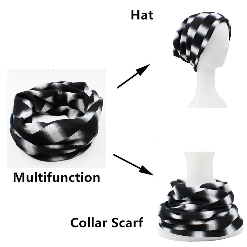 Multifunction Hats For Women Skullies Beanies Plaid Design Scarf