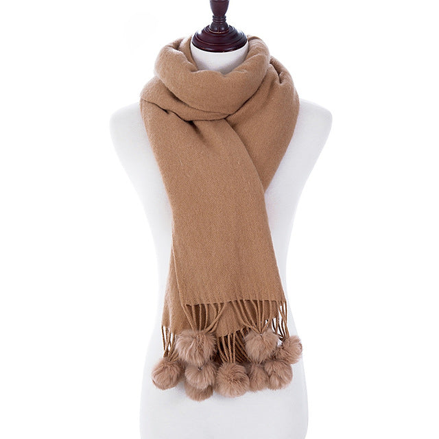 New Fashion Pom Pom Design Winter Scarves For Women