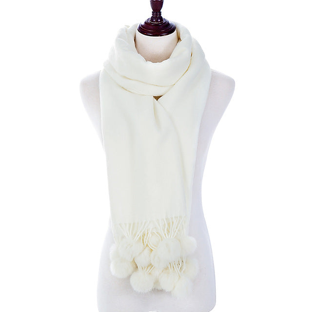 New Fashion Pom Pom Design Winter Scarves For Women