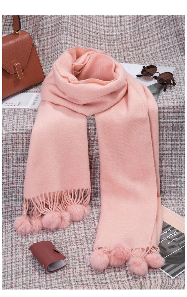 New Fashion Pom Pom Design Winter Scarves For Women