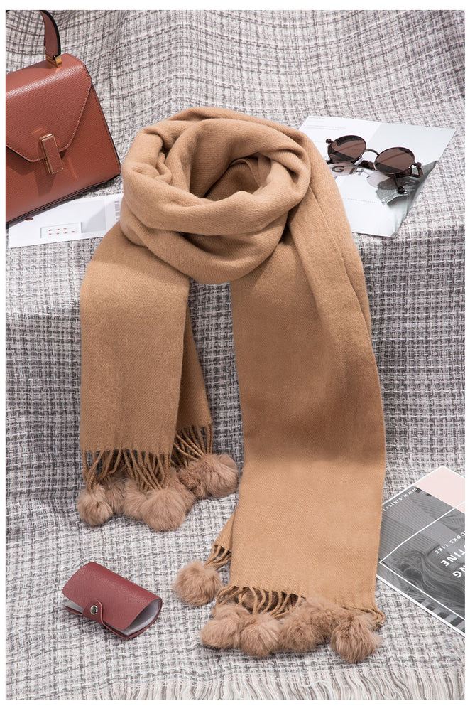 New Fashion Pom Pom Design Winter Scarves For Women