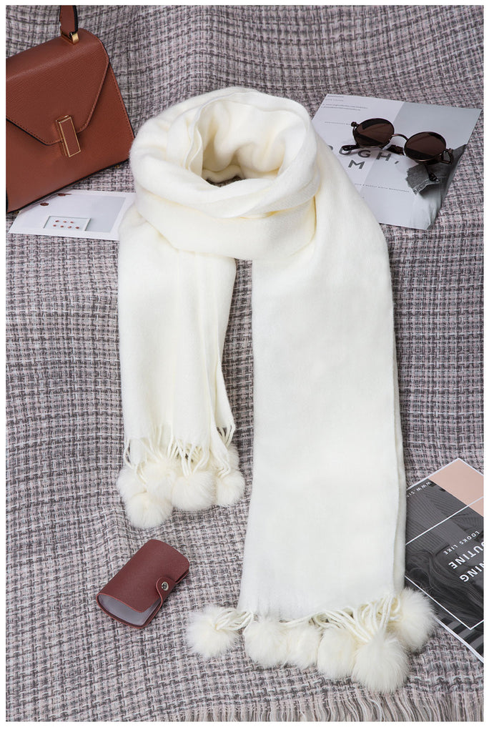 New Fashion Pom Pom Design Winter Scarves For Women