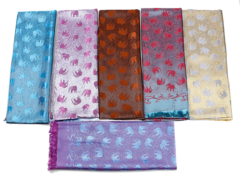 Noble Luxury Elephant Pashmina Silk Scarves