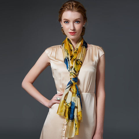 Pure Natural 100% Silk Long Scarves in New Design Pattern