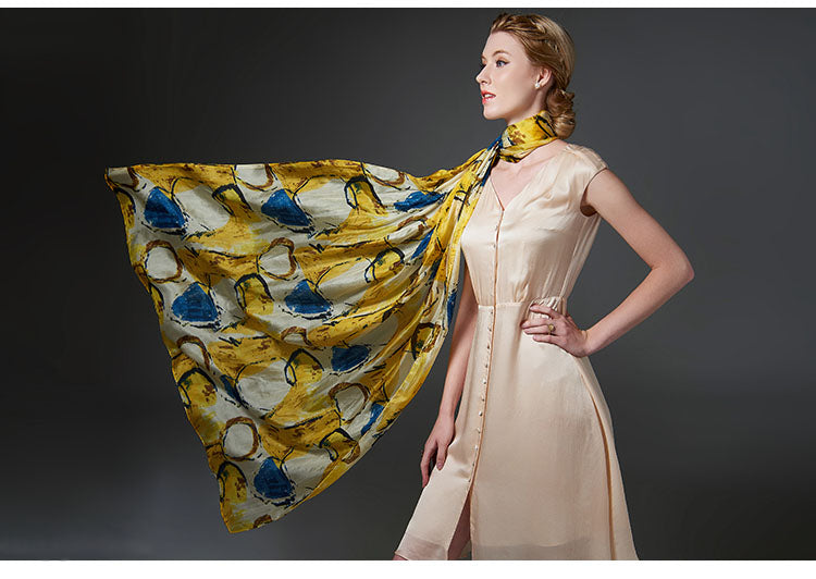 Pure Natural 100% Silk Long Scarves in New Design Pattern