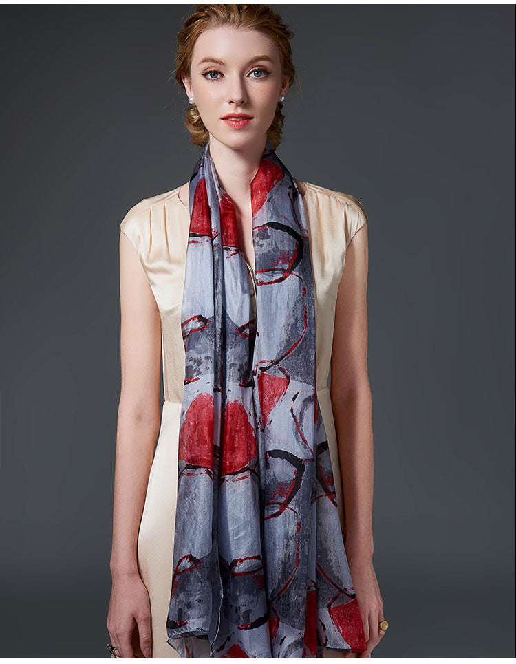 Pure Natural 100% Silk Long Scarves in New Design Pattern