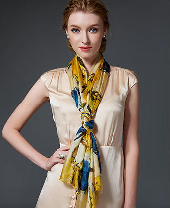 Pure Natural 100% Silk Long Scarves in New Design Pattern