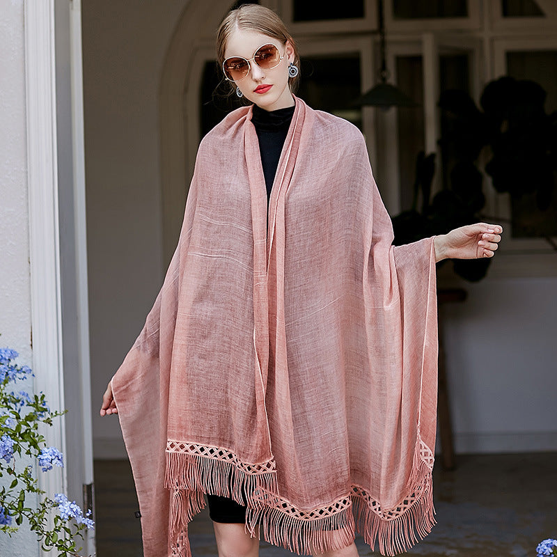 High Fashion  High Quality Large Scarves for Women With Tassel