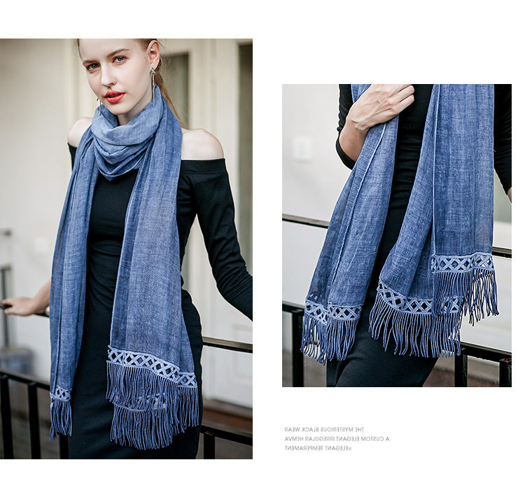 High Fashion  High Quality Large Scarves for Women With Tassel