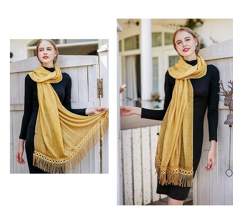 High Fashion  High Quality Large Scarves for Women With Tassel