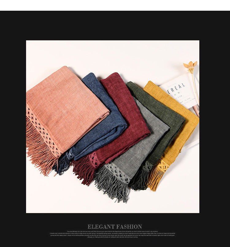 High Fashion  High Quality Large Scarves for Women With Tassel