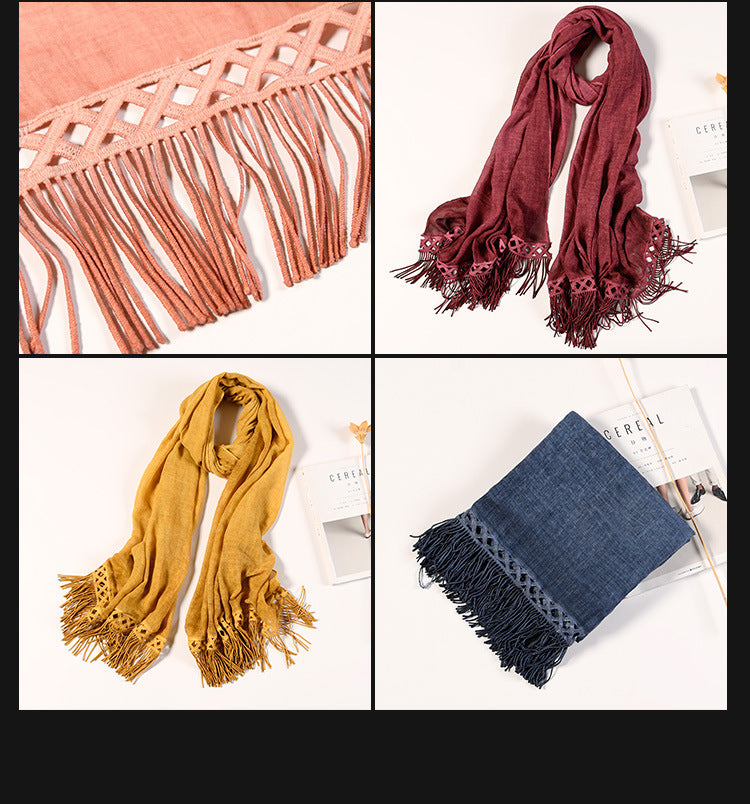 High Fashion  High Quality Large Scarves for Women With Tassel