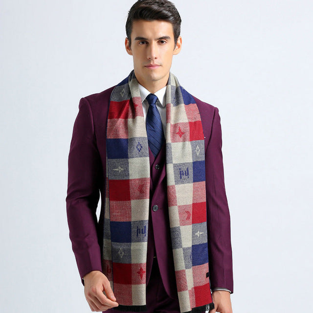 Colorful Plaid Scarves For Men of Business Man Style